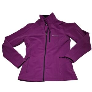 Columbia Jacket Womens Medium Magenta Softshell Full Zip Fleece Lined Medium